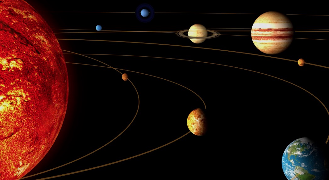 Graphic of the solar system produced by the European Space Agency
